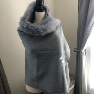 Genuine fox fur trim wrap